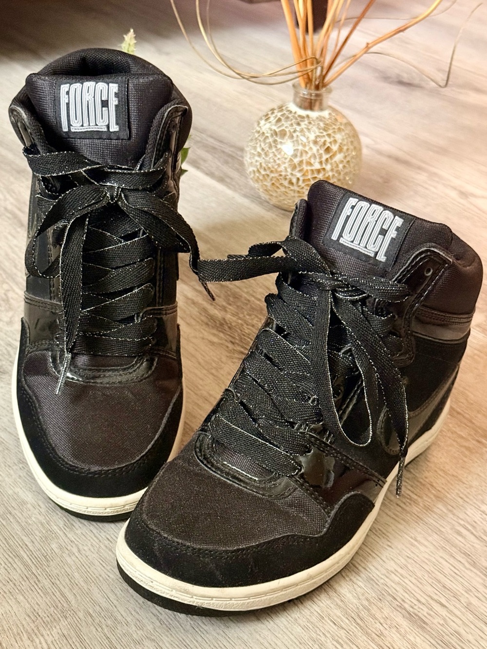 Women’s Nike Force Sky High Black High-Top Wedge Sneakers